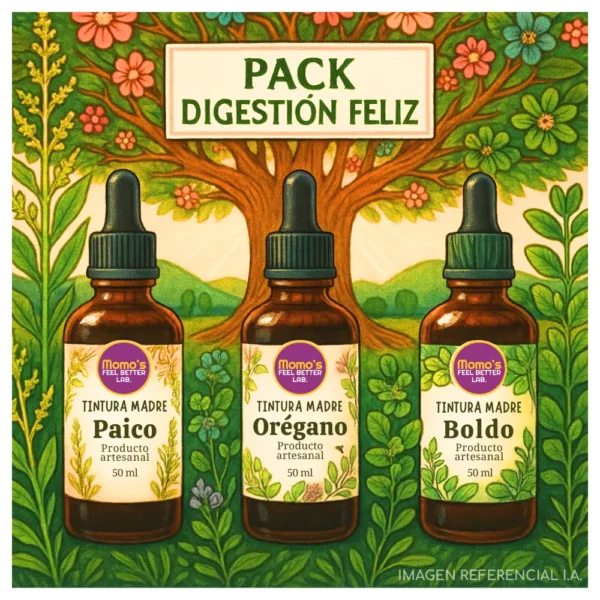 Pack Digestión Feliz, Tintura Madre, Paico, Oregano, Boldo