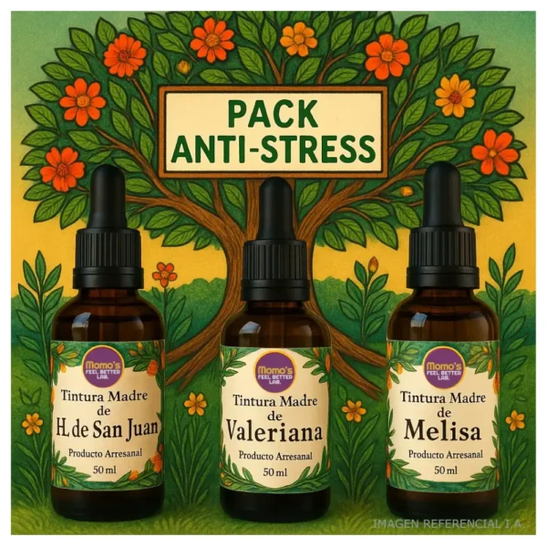 Pack Anti Stress Tintura Madre de Hierba de San Juan, Valeriana y Melissa